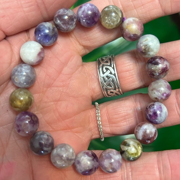 mixed emerald chunky 10mm beaded bracelet - Picture 2 of 3